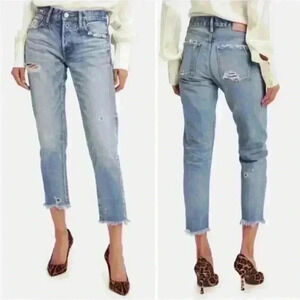 Moussy Kelly Tapered Distressed Skinny Jean in Dark Wash Size 26